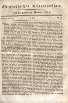 Theologisches Literaturblatt : zur Allgemeinen Kirchenzeitung. 1826, Nr. 31 (19 April)
