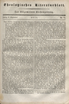 Theologisches Literaturblatt : zur Allgemeinen Kirchenzeitung. 1826, Nr. 72 (8 September)