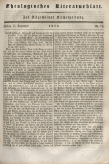 Theologisches Literaturblatt : zur Allgemeinen Kirchenzeitung. 1826, Nr. 74 (15 September)