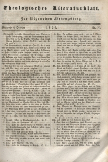 Theologisches Literaturblatt : zur Allgemeinen Kirchenzeitung. 1826, Nr. 79 (4 October)