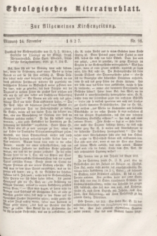 Theologisches Literaturblatt : zur Allgemeinen Kirchenzeitung. 1827, Nr. 91 (14 November)