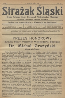 Strażak Śląski : organ Związku Straży Pożarnych Województwa Śląskiego. R.1, nr 9 (1 września 1927)