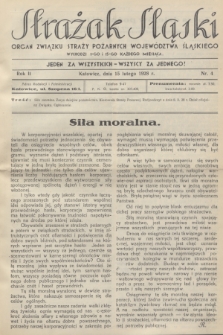 Strażak Śląski : organ Związku Straży Pożarnych Województwa Śląskiego. R.2, nr 4 (15 lutego 1928)
