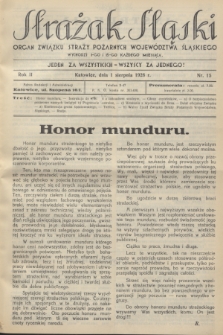 Strażak Śląski : organ Związku Straży Pożarnych Województwa Śląskiego. R.2, nr 15 (1 sierpnia 1928)