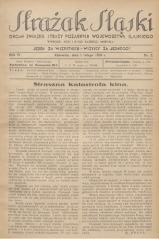 Strażak Śląski : organ Związku Straży Pożarnych Województwa Śląskiego. R.4, nr 3 (1 lutego 1930)