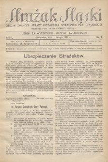 Strażak Śląski : organ Związku Straży Pożarnych Województwa Śląskiego. R.5, nr 3 (1 lutego 1931)