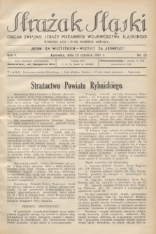 Strażak Śląski : organ Związku Straży Pożarnych Województwa Śląskiego. R.5, nr 12 (15 czerwca 1931)