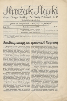 Strażak Śląski : organ Okręgu Śląskiego Zw. Straży Pożarnych R. P. R.8, nr 9 (wrzesień 1935)