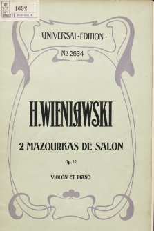 2 Mazurkas de Salon : für Violine und Klavier : op. 12
