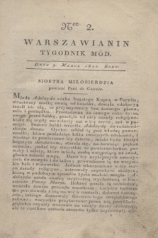 Warszawianin : tygodnik mód. 1822, Ner 2 (9 marca)