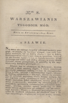 Warszawianin : tygodnik mód. 1822, Ner 8 (20 kwietnia)