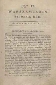 Warszawianin : tygodnik mód. 1822, Ner 17 (22 czerwca)
