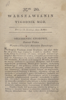 Warszawianin : tygodnik mód. 1822, Ner 20 (13 lipca)