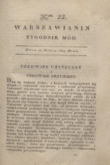 Warszawianin : tygodnik mód. 1822, Ner 22 (27 lipca) + wkładka