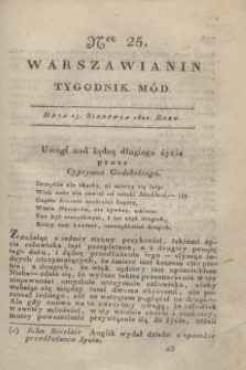 Warszawianin : tygodnik mód. 1822, Ner 25 (17 sierpnia)