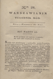 Warszawianin : tygodnik mód. 1822, Ner 28 (7 września) + wkładka