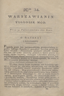 Warszawianin : tygodnik mód. 1822, Ner 34 (19 października)
