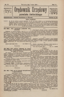 Orędownik Urzędowy Powiatu Świeckiego. R.5, nr 17 (9 marca 1926)