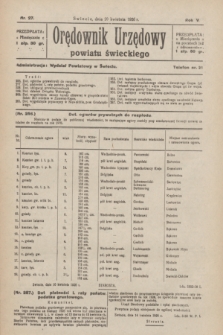 Orędownik Urzędowy Powiatu Świeckiego. R.5, nr 27 (20 kwietnia 1926)