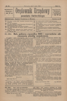 Orędownik Urzędowy Powiatu Świeckiego. R.5, nr 31 (1 maja 1926)