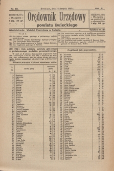 Orędownik Urzędowy Powiatu Świeckiego. R.5, nr 60 (14 sierpnia 1926)