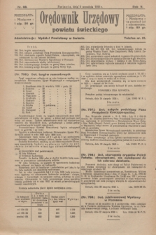 Orędownik Urzędowy Powiatu Świeckiego. R.5, nr 66 (2 września 1926)