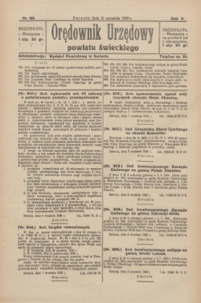 Orędownik Urzędowy Powiatu Świeckiego. R.5, nr 69 (11 września 1926)