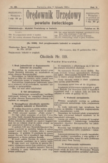 Orędownik Urzędowy Powiatu Świeckiego. R.5, nr 89 (11 listopada 1926)