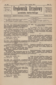 Orędownik Urzędowy Powiatu Świeckiego. R.5, nr 95 (9 grudnia 1926)