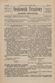 Orędownik Urzędowy powiatu świeckiego. R.5, nr 96 (14 grudnia 1926)