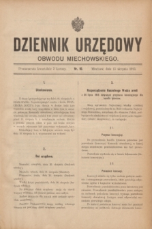 Dziennik Urzędowy Obwodu Miechowskiego. 1915, nr 10 (15 sierpnia)