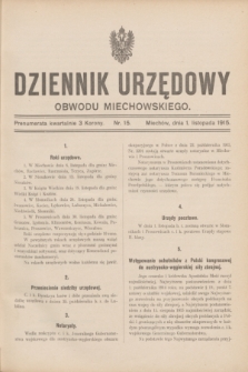 Dziennik Urzędowy Obwodu Miechowskiego. 1915, nr 15 (1 listopada)