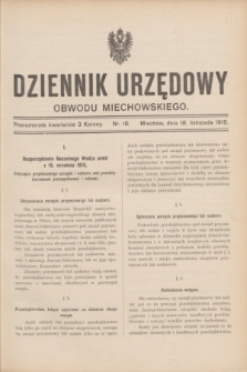 Dziennik Urzędowy Obwodu Miechowskiego. 1915, nr 16 (18 listopada)