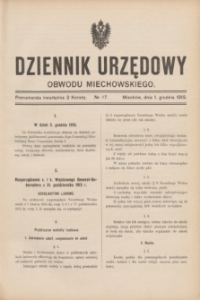 Dziennik Urzędowy Obwodu Miechowskiego. 1915, nr 17 (1 grudnia) + dod.