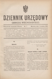 Dziennik Urzędowy Obwodu Miechowskiego. 1916, nr 7 (1 kwietnia)