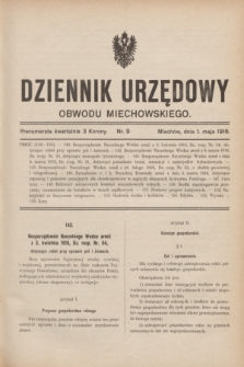 Dziennik Urzędowy Obwodu Miechowskiego. 1916, nr 9 (1 maja)