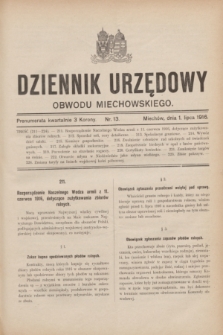Dziennik Urzędowy Obwodu Miechowskiego. 1916, nr 13 (1 lipca)