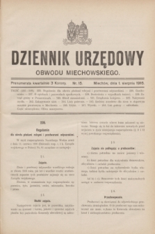 Dziennik Urzędowy Obwodu Miechowskiego. 1916, nr 15 (1 sierpnia)