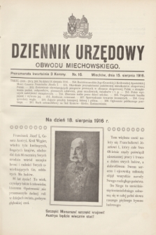 Dziennik Urzędowy Obwodu Miechowskiego. 1916, nr 16 (15 sierpnia)