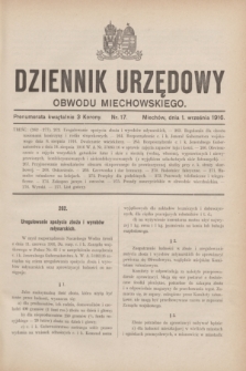 Dziennik Urzędowy Obwodu Miechowskiego. 1916, nr 17 (1 września)
