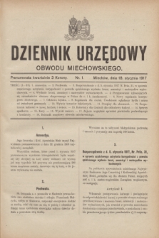 Dziennik Urzędowy Obwodu Miechowskiego. 1917, nr 1 (18 stycznia)