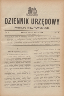 Dziennik Urzędowy Powiatu Miechowskiego. R.4, nr 1 (25 stycznia 1918)