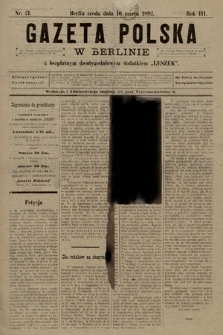 Gazeta Polska w Berlinie. 1892, nr 21
