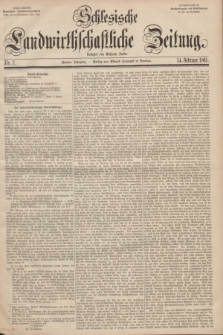 Schlesische Landwirthschaftliche Zeitung. Jg.2, Nr. 7 (14 Februar 1861) + dod.