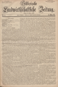 Schlesische Landwirthschaftliche Zeitung. Jg.2, Nr. 11 (14 März 1861) + dod.