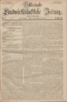 Schlesische Landwirthschaftliche Zeitung. Jg.2, Nr. 12 (21 März 1861) + dod.