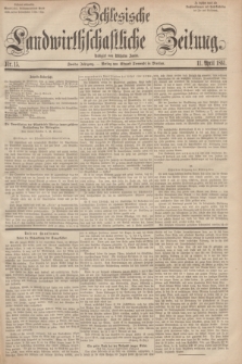 Schlesische Landwirthschaftliche Zeitung. Jg.2, Nr. 15 (11 April 1861)