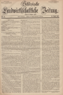 Schlesische Landwirthschaftliche Zeitung. Jg.2, Nr. 16 (18 April 1861) + dod.