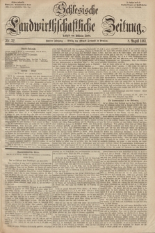 Schlesische Landwirthschaftliche Zeitung. Jg.2, Nr. 32 (8 August 1861) + dod.