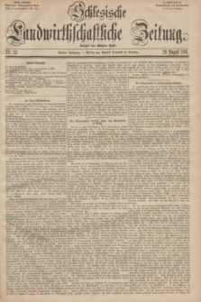 Schlesische Landwirthschaftliche Zeitung. Jg.2, Nr. 35 (29 August 1861) + dod.